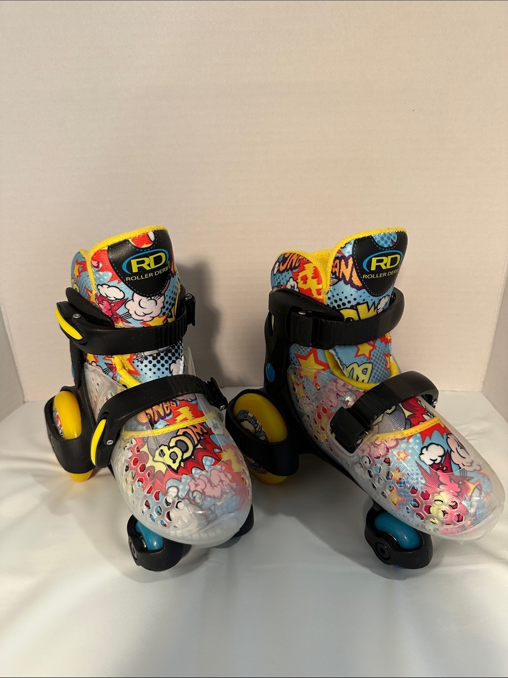 RD Kids Adjustable Comic-Print Quad Roller Skates - Multicolor